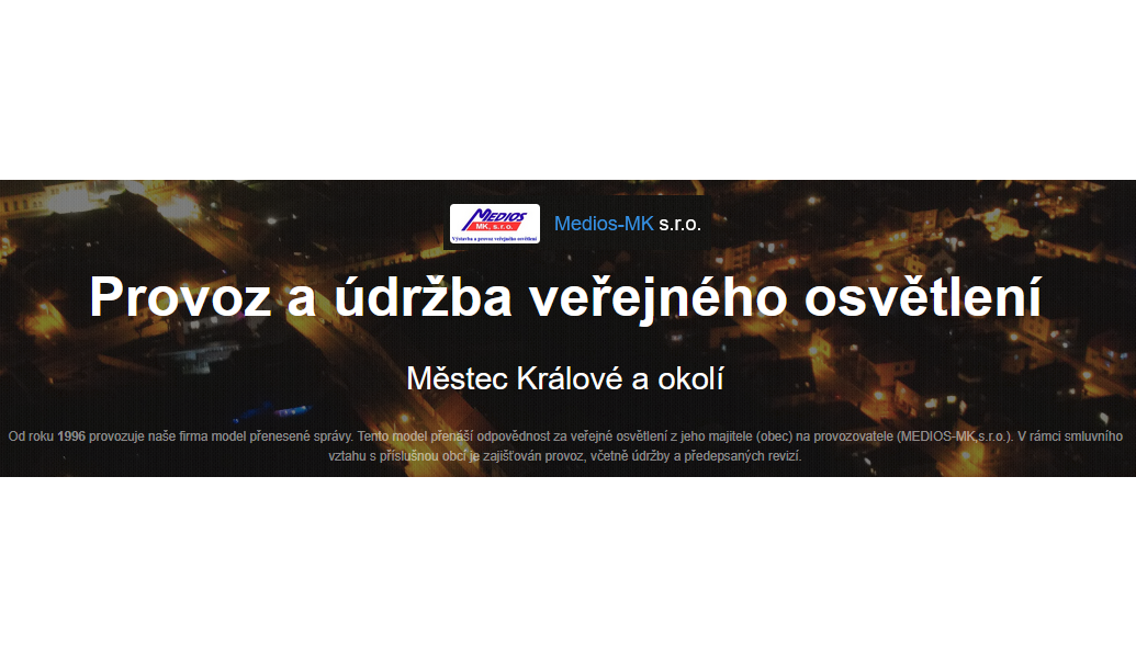 Medios MK - hlášení poruch veřejného osvětlení